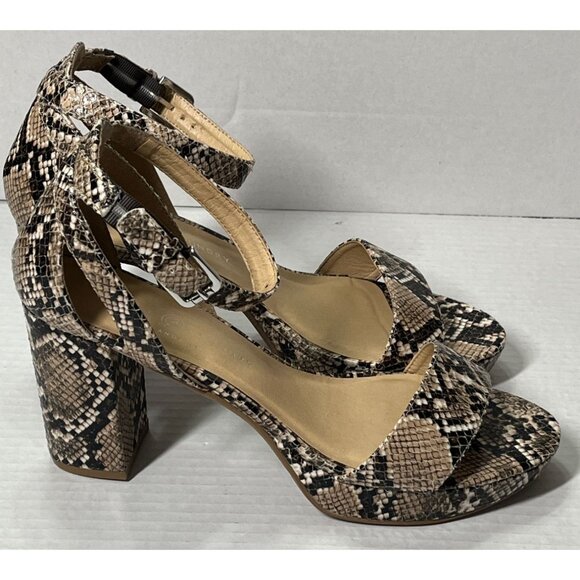 Chinese Laundry Womens Size 10 Snakeskin Print High Heel Sandals - Picture 4 of 14